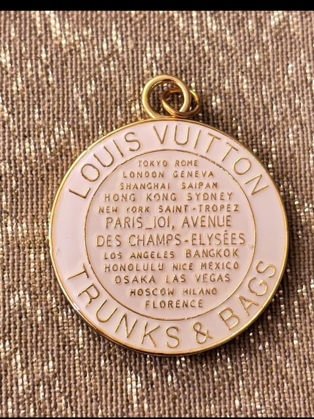 Louis Vuitton Light Pink and Gold Trunks  & Bags Pendant Charm New Without Tags